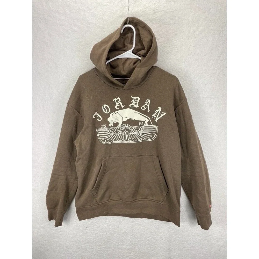 Nike Jordan Artist Series Umar Rashid Hoodie Mens L Brown Fleece Streetwear